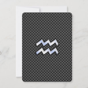 Carte Panneau Zodiaque Aquarius Style fibre de carbone