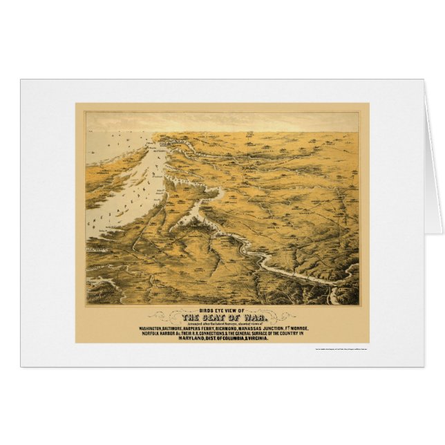 Carte panoramique 1861 de guerre civile (Devant horizontal)