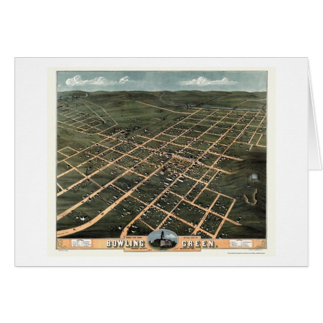 Carte panoramique de Bowling Green, KY - 1871 (Devant horizontal)