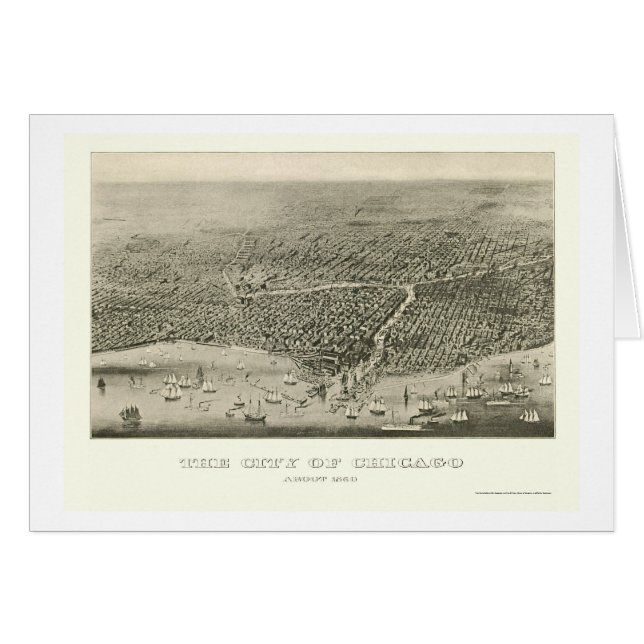 Carte panoramique de Chicago, IL - 1860 (Devant horizontal)