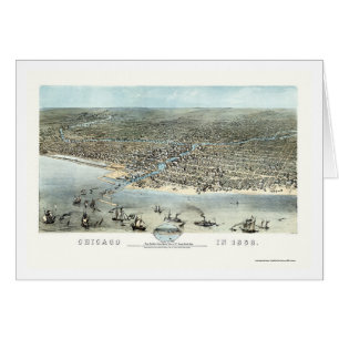 Carte panoramique de Chicago, IL - 1868