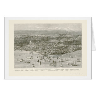 Carte panoramique de Chicago, IL - 1871
