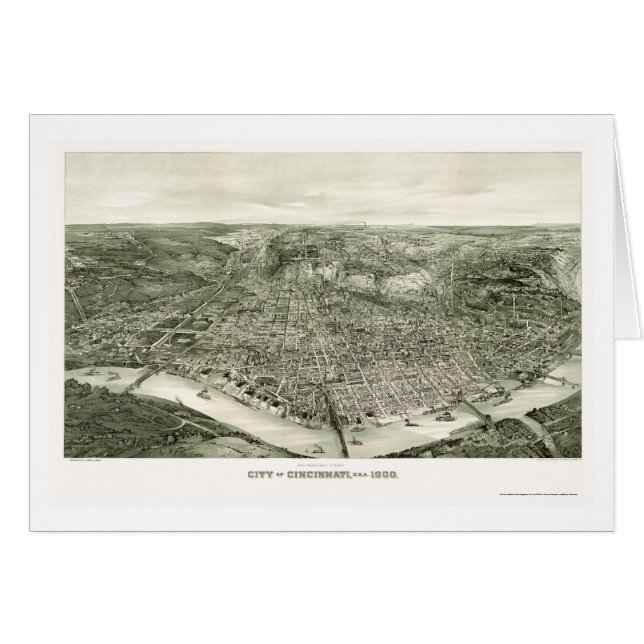 Carte panoramique de Cincinnati, OH - 1900 (Devant horizontal)
