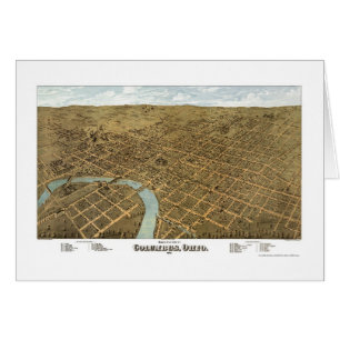 Carte panoramique de Columbus, OH - 1872