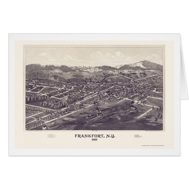 Carte panoramique de Frankfort, New York - 1887 (Devant horizontal)