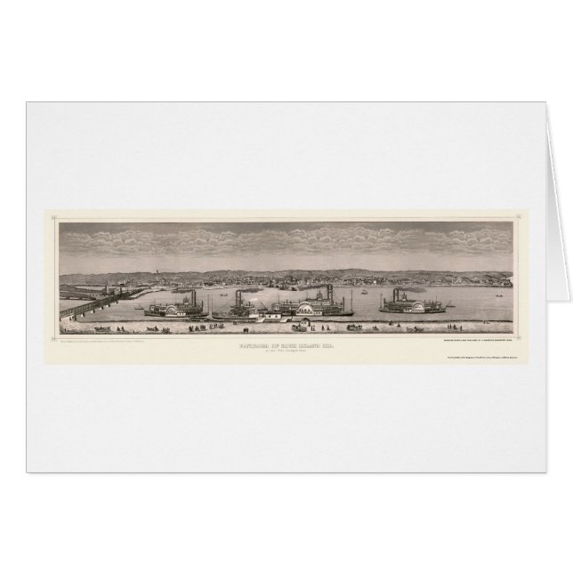 Carte panoramique de l'île de roche, IL - 1874 (Devant horizontal)