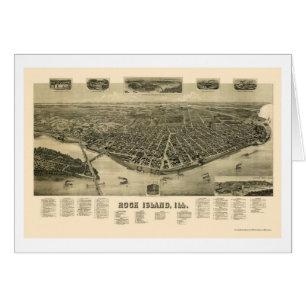 Carte panoramique de l'île de roche, IL - 1889