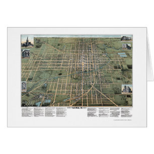 Carte panoramique de Lima, OH - 1892