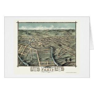 Carte panoramique de Paris, KY - 1870