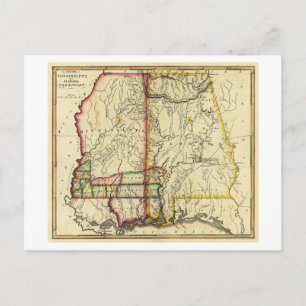 Carte panoramique du Mississippi et de l'Alabama
