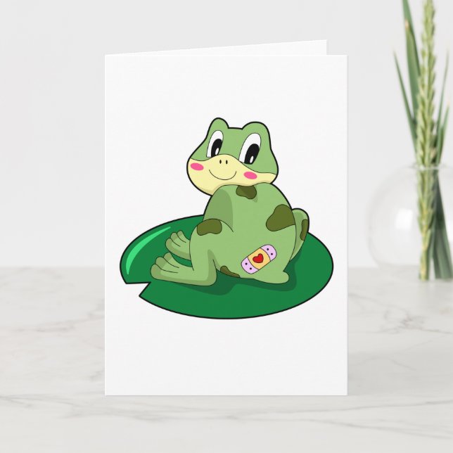 Carte Pansement feuille de cœur de grenouille (Devant)