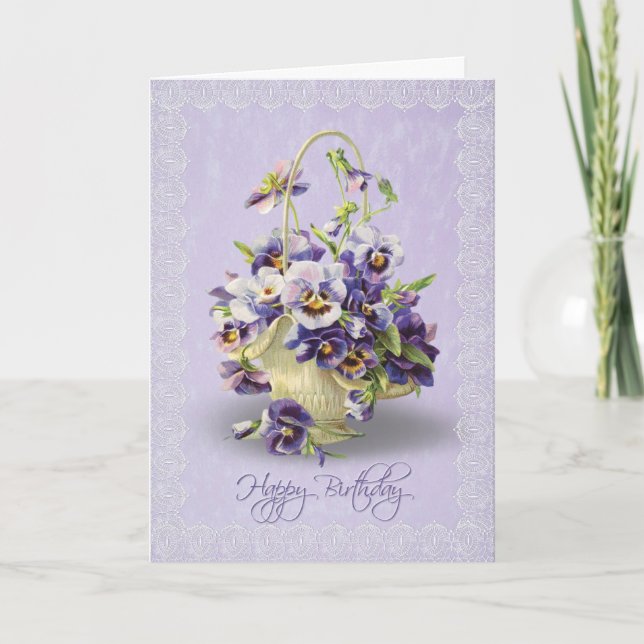 Carte Pansies d'anniversaire (Devant)