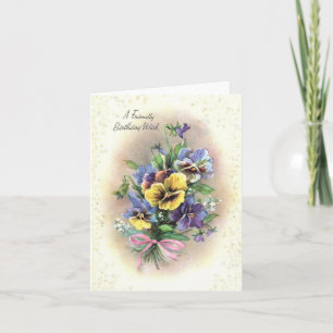 Carte Pansies d'anniversaire vintages