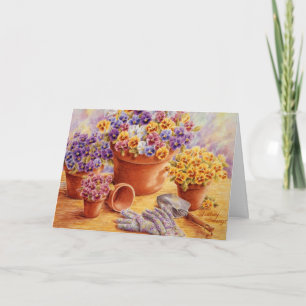 Carte Pansies de jardin vierges Toutes les occasions Car