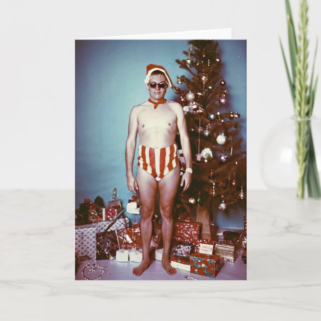 Carte Pantalon Homme à Noël (Devant)