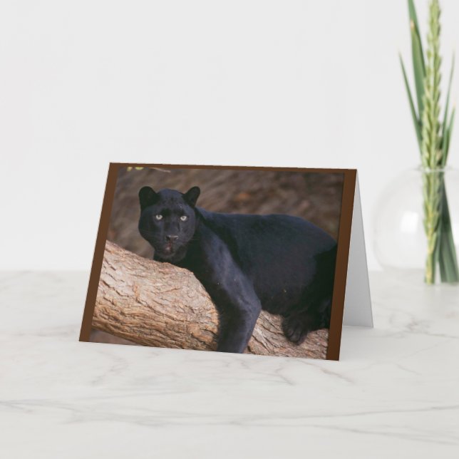 CARTE PANTHER SIMPLEMENT EN PANTING POUR DIRE "HEUREUX A (Devant)