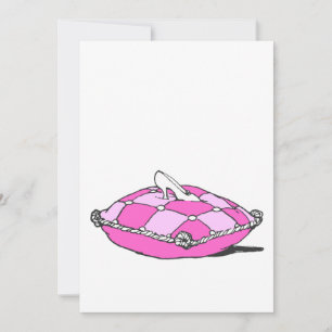 Carte Pantoufle de Cendrillon sur Coussin Rose Art Vinta