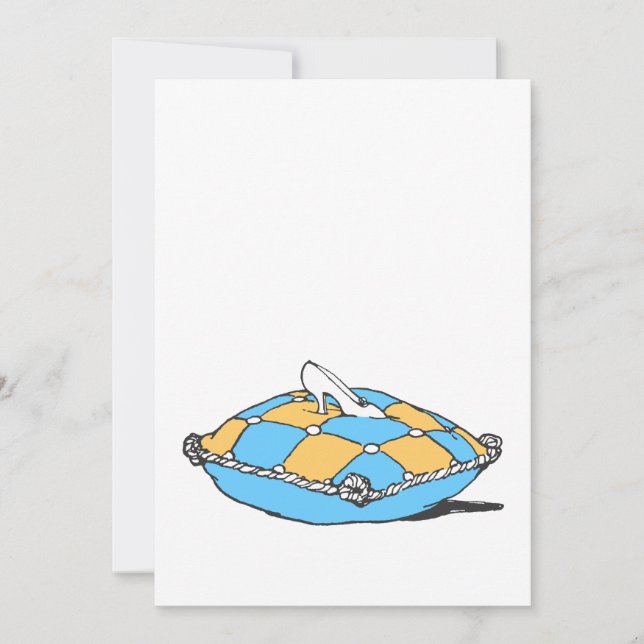 Carte Pantoufle de Cendrillon sur un oreiller sarcelle o (Devant)