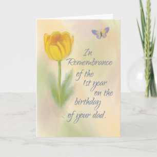 Carte Papa 1ère année Fleurs commémoratives