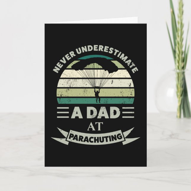 Carte Papa à Parachuting Funny Cadeaux Fêtes des pères H (Devant)