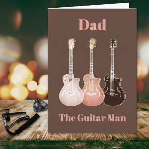Carte Papa Acoustique électrique Guitare Fête des pères 