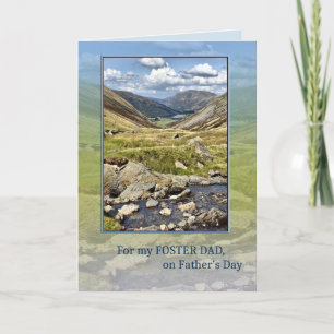 Carte Papa adoptif la fête des pères, paysage de