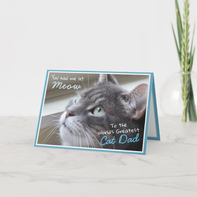 Carte Papa amateur de chat Fête des pères Papa chat (Devant)