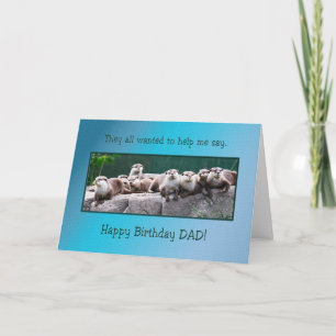 Carte Papa Anniversaire avec des loutre