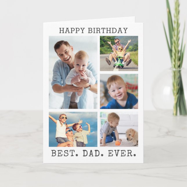 Carte Papa Anniversaire MEILLEUR PAPA JAMAIS 5 Collage p (Devant)
