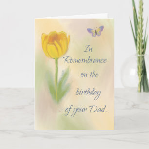 Carte Papa Anniversaire Souvenir Fleur d'aquarelle