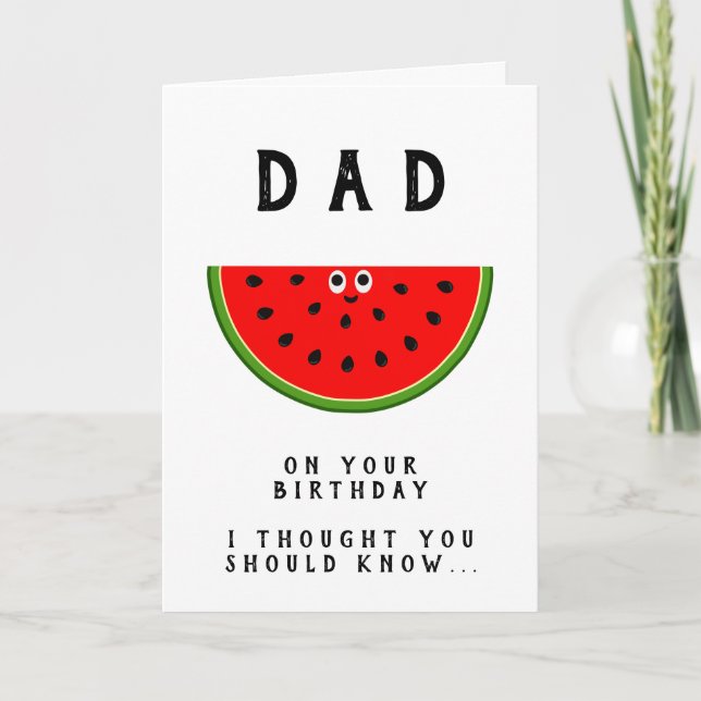 Carte Papa Anniversaire Un dans un Melon Papa Photo (Devant)