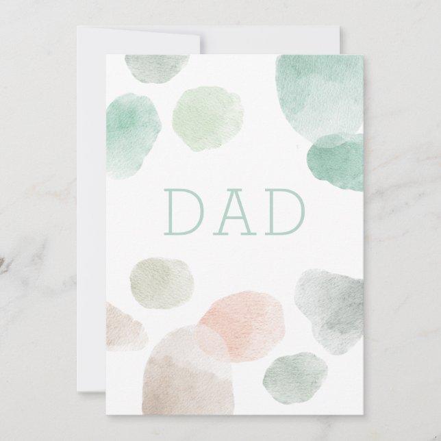 Carte Papa. Aquarelle pastel abstrait Happy fête des pèr (Devant)