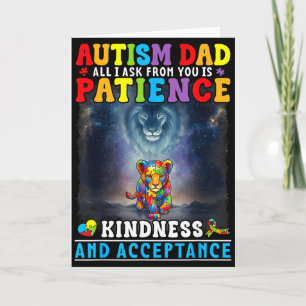 Carte Papa Autisme Lionceau Galaxie Patience Gentillesse