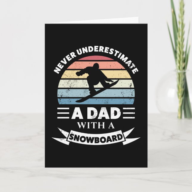 Carte Papa avec Snowboard Funny Fête des pères cadeau (Devant)