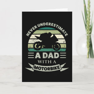 Carte Papa avec un Motocycle Cadeau Drôle Fête des Pères