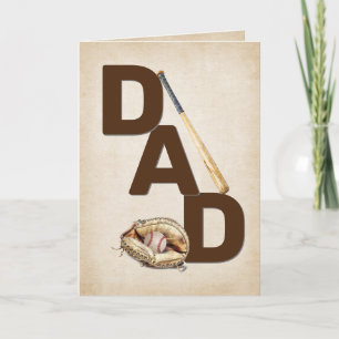 Carte Papa Baseball Bat et Glove Anniversaire