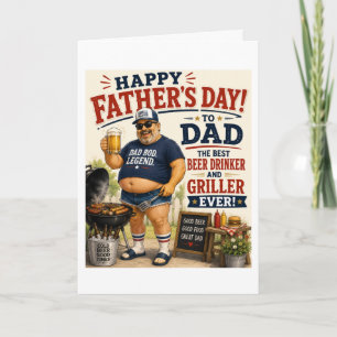 Carte Papa BBQ drôle Meilleur buveur de bière