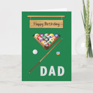Carte Papa Birthday Pool Billard Jeu Amusant