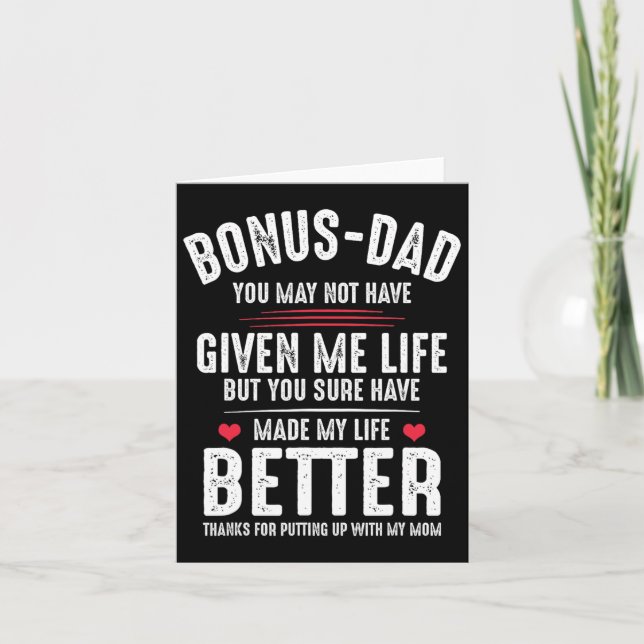 Carte Papa bonus ne m'a peut-être pas donné la vie, mais (Devant)