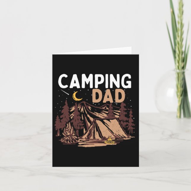 Carte Papa campeur en camping joyeuse fête des pères feu (Devant)