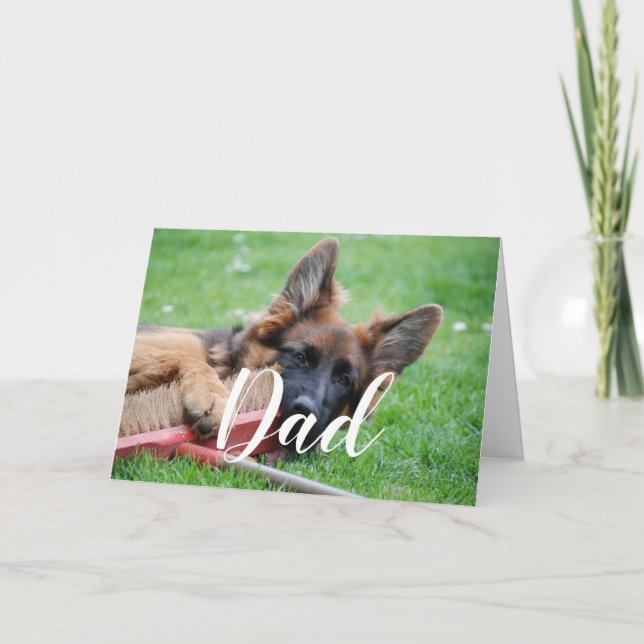 Carte Papa Chien Personnalisé Photo Drôle Bonne Fête des (Devant)