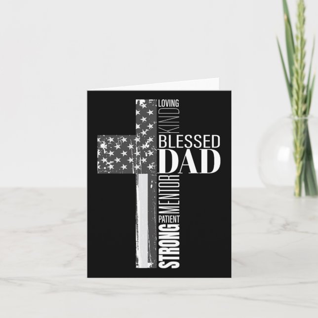 Carte Papa chrétien béni Drapeau américain Religieux Fat (Devant)
