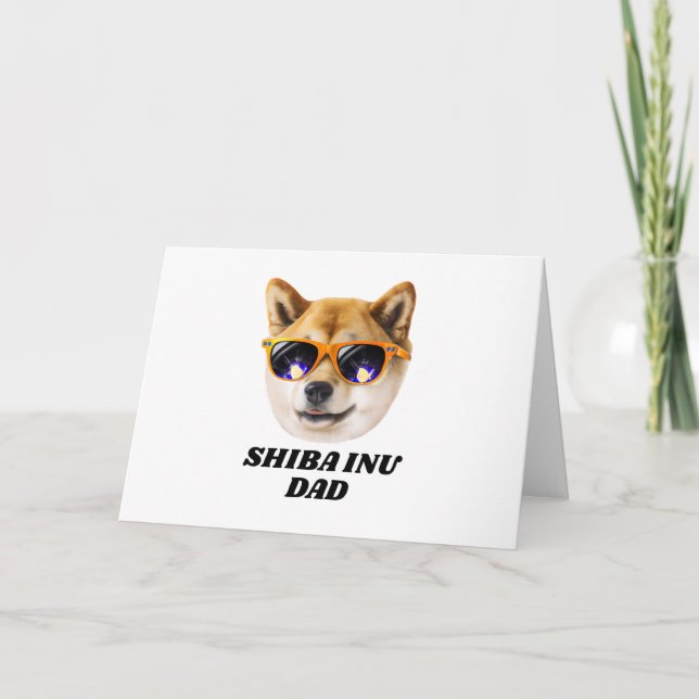 Carte Papa Cool Shiba Inu Portant des Lunettes Fête des  (Devant)