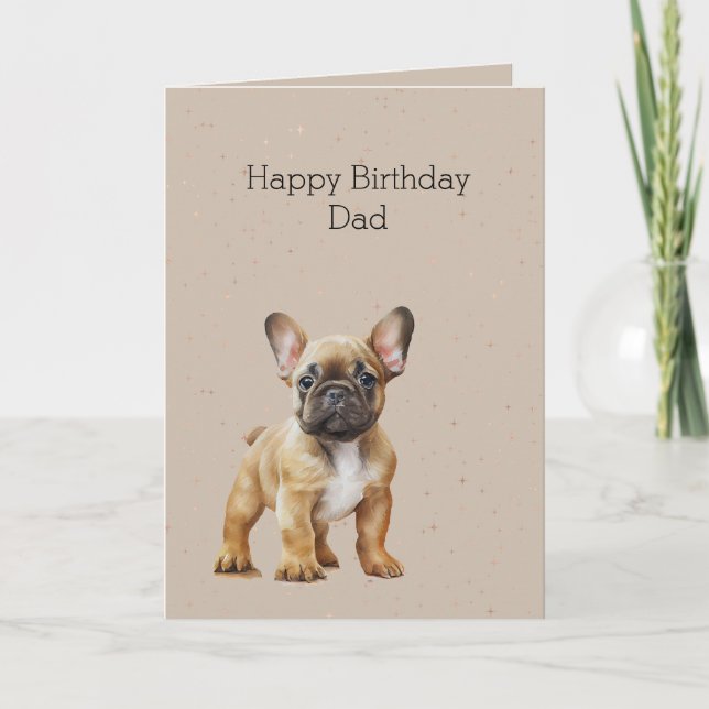 Carte Papa d'anniversaire de chien Frenchie (Devant)