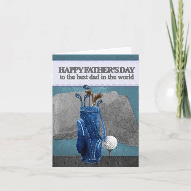 Carte Papa de golf Fête des Pères Personnalisé (Devant)