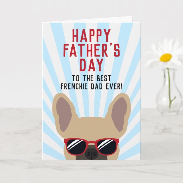 Carte Papa de la Fête des Pères Bouledogue Français Fauv (Petite plante)