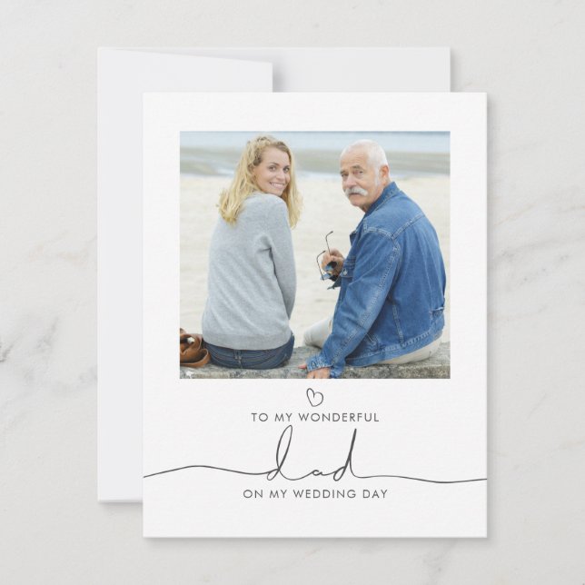 Carte Papa de la mariée Mariage Message Photo (Devant)