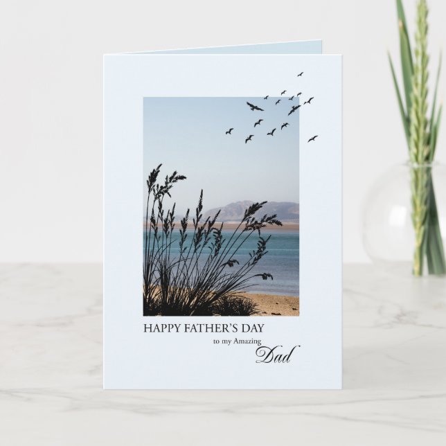 Carte Papa en Fête des pères, Scène du bord de mer (Devant)