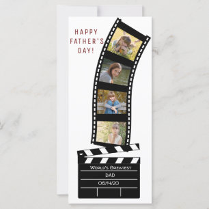 Carte Papa Fête des pères Film Four Photo Collage Card