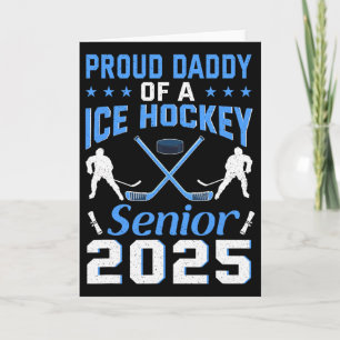 Carte Papa fière d'un senior de hockey sur glace diplômé
